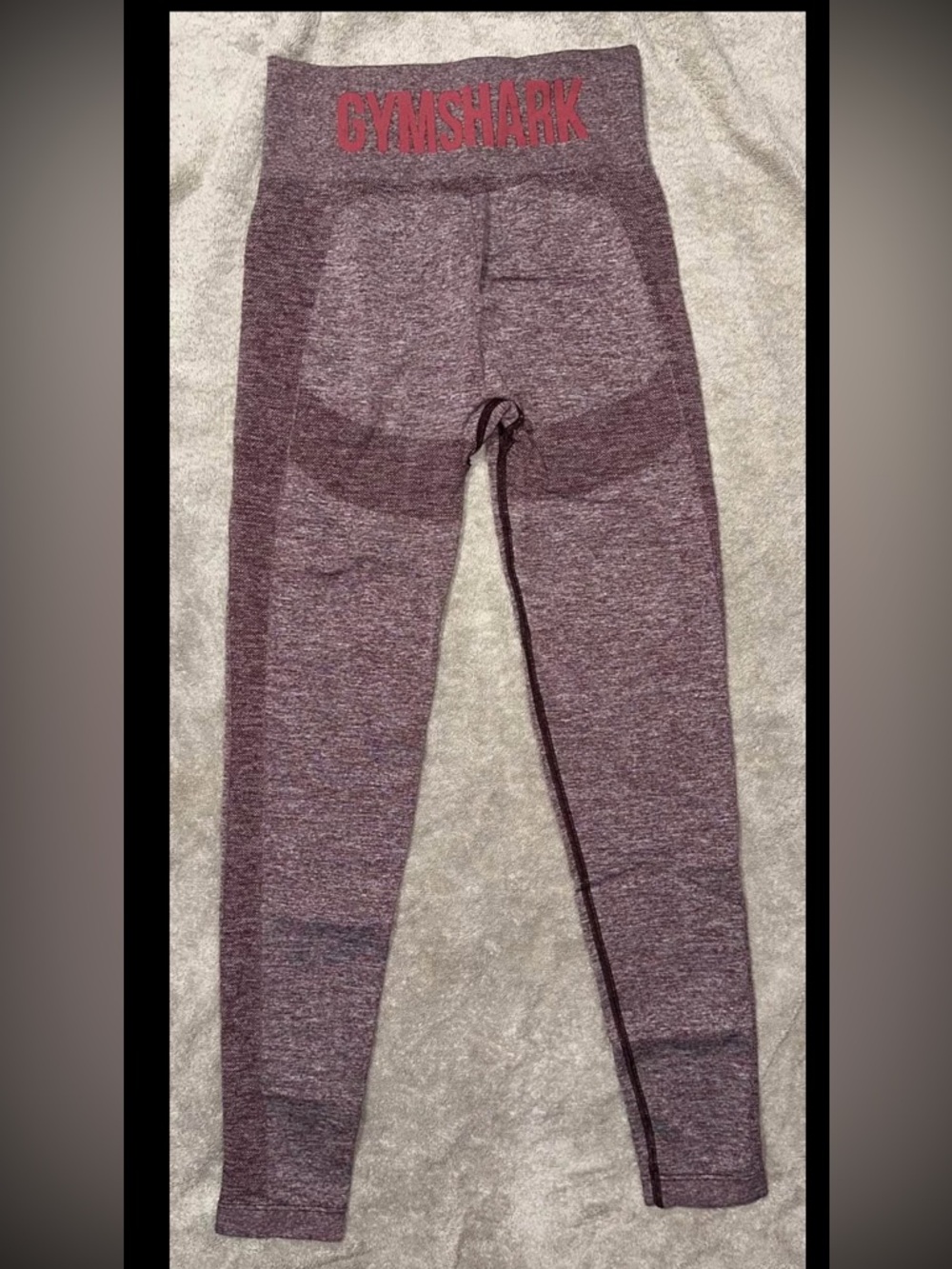 Gymshark Girls' Marled Burgundy Seamless Leggings